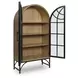 Gwenwich Natural and Black 2 Glass Door Accent Cabinet
