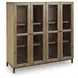 Wrenridge Gray Brown 4 Glass Door Accent Cabinet