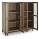 Wrenridge Gray Brown 4 Glass Door Accent Cabinet