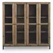 Wrenridge Gray Brown 4 Glass Door Accent Cabinet