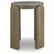 Gavrilley Gray and Brown Round Marble Top Accent Table