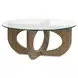 Lainey Almond Round Glass Top Cocktail Table