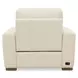 Live Beautifully Cream Leather Optimus Power Recliner with Power Headrest and USB Charging