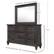 Calistoga Weathered Charcoal 9 Drawer Dresser with Rectangular Mirror