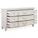 Willowbrook Egg Shell White 9 Drawer Dresser with Rectangular Mirror