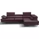 A761 Italian Leather Maroon Chaise RAF Sectional