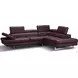 A761 Italian Leather Maroon Chaise RAF Sectional
