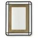 Beelman Black and Brown Rectangular Accent Wall Mirror