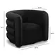 Curves Black Performance Fabric Upholstered Swivel Accent Chair