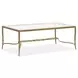 Serenelle Burnished Brass Rectangular Glass Top Occassional Table Set