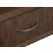Mcpherson Burnt Umber Demilune Marble Top Sofa Table