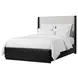 Modena Midnight Blue and Cream Full Upholstered Panel Bed