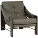Fitzgerald Ludlow Dark Olive Leather Upholstered Lounge Chair