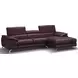 A761 Italian Leather Maroon Mini Chaise RAF Sectional