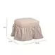 Gertrude Brown Performance Fabric Upholstered Square Skirted Ottoman