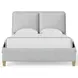 Pure Maple Syrup and Blue Mist Performance Fabric Queen Upholstered Panel Bed