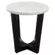 Chrissy Black and White Round Marble Top Ocassional Table