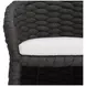Salinas Dark Umber and White Performance Fabric Outdoor Arm Chair