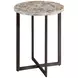 Hidden Treasures Rainbow Onyx Beige and Black Round Accent Table