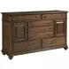 Commonwealth Medium Stain Upholstered Panel Bedroom Set