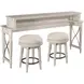 Domaine Beige Rectangular Counter Console Table with Stools