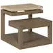 Nash Light Stain Square Travertine Top End Table