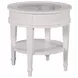 Structures White Round Glass Top End Table