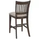 Kafe Mocha Performance Fabric Rake Back Counter Height Dining Chair
