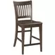 Kafe Mocha Performance Fabric Rake Back Counter Height Dining Chair