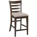 Kafe Mocha Performance Fabric Ladder Back Counter Height Dining Chair