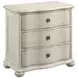 Helene Creme Breve 3 Drawer Nightstand with USB Charging