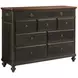 Harrison Bridgetown Black and Heritage Maple 9 Drawer Bureau