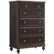 Harrison Bridgetown Black and Heritage Maple 6 Drawer Chest