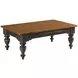 Kitridge Bridgetown Black and Heritage Maple Rectangular Cocktail Table with 2 Drawers