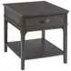 Serra Hamilton Soft Black Rectangular End Table with 1 Drawer