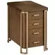 Emerit Medium Stain and Gold Rectangular Charging Chairside Table
