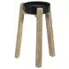 Hidden Treasures Black and Brown Round Glass Top Accent Table
