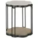 Hidden Treasures Quatrefoil Black and Brown Quatrefoil Marble Top End Table