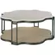 Hidden Treasures Quatrefoil Black and Brown Quatrefoil Marble Top Cocktail Table