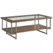 Ingrid Dark Stain Rectangular Glass Top Cocktail Table