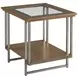 Ingrid Brown and Gray Rectangular Glass Top End Table