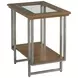 Ingrid Dark Stain Rectangular Glass Top Chairside Table