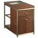 Jenkins Medium Stain and Gold Rectangular Glass Top Chairside Table