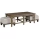 Maribelle Dark Stain Rectangular Nesting Cocktail Table with Ottoman