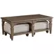 Maribelle Dark Stain Rectangular Nesting Cocktail Table with Ottoman