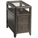 Whitaker Distressed Dark Stain Rectangular Chairside Table