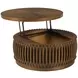 Hidden Treasures Medium Stain Round Lift Top Coffee Table