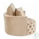 Zunyas Beige Velvet Accent Chair with Swivel