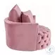 Zunyas Pink Velvet Accent Chair with Swivel