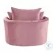 Zunyas Pink Velvet Accent Chair with Swivel